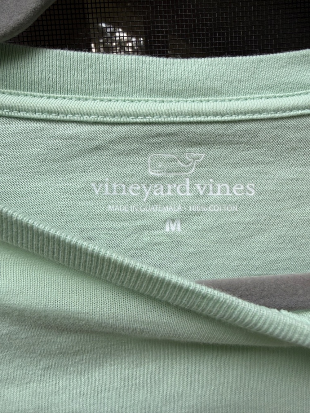 Men's M Vineyard Vines fishing pole Christmas tree long sleeve tee mint green